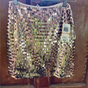 Riviera Gold Sequin Mini Skirt…16” from waist to hem